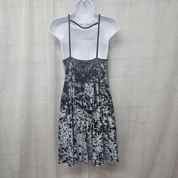Forever 21 Green Gray Crushed Velvet Sleeveless Mini Dress Boho Fairy Goth 0X - Picture 6 of 9